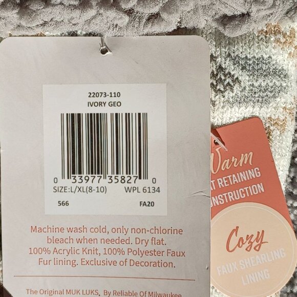 𝙈𝗨𝙆 𝗟𝗨𝗞𝗦 Women's Cabin Sox 8-10 ⚪ - Picture 5 of 5